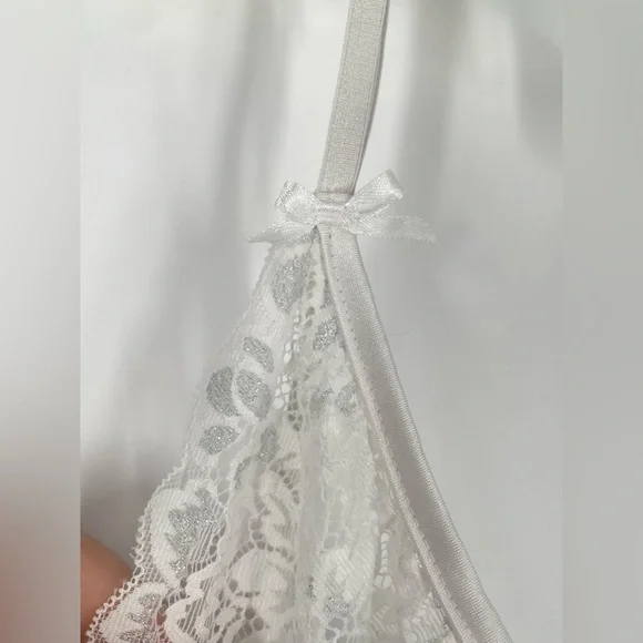 2FOR$30 Coquette Brand White Mesh Sheer Lacey Babydoll Lingerie - Picture 6 of 8